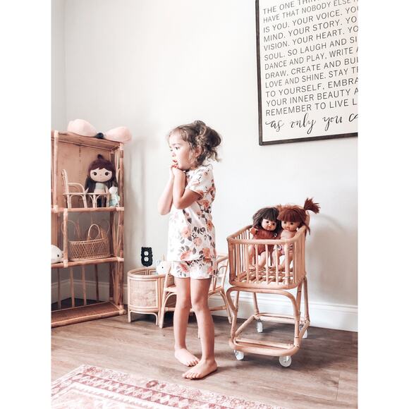 New Earthy Floral Print Soft Lounge Pajama Set 4T - Picture 3 of 5